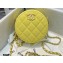 Chanel Grained Calfskin Round Clutch with Chain Bag AP2034 Yellow 2021