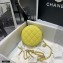 Chanel Grained Calfskin Round Clutch with Chain Bag AP2034 Yellow 2021