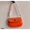 Prada Cleo Brushed Leather Shoulder Bag with Flap 1BD311 Orange 2021