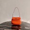 Prada Cleo Brushed Leather Shoulder Bag with Flap 1BD311 Orange 2021
