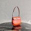 Prada Cleo Brushed Leather Shoulder Bag with Flap 1BD311 Orange 2021