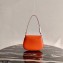 Prada Cleo Brushed Leather Shoulder Bag with Flap 1BD311 Orange 2021