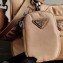Prada Padded Nylon Shoulder Bag 1BC151 Beige 2021
