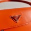 Prada Cleo Brushed Leather Shoulder Bag with Flap 1BD311 Orange 2021