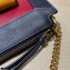 Gucci Small Shoulder Bag with Double G ‎648999 Leather Navy Blue/Red/Yellow 2021