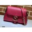 Gucci Interlocking G Leather Crossbody Bag 607720 Red 2021