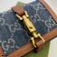 Gucci Jackie 1961 Card Case Wallet 645536 Washed GG Denim Blue 2021