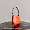 Prada Cleo Brushed Leather Shoulder Bag 1BC499 Orange 2021