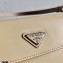 Prada Cleo Brushed Leather Shoulder Bag with Flap 1BD311 Beige 2021