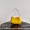 Prada Cleo Brushed Leather Shoulder Bag 1BC499 Yellow 2021