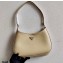 Prada Cleo Brushed Leather Shoulder Bag 1BC499 Beige 2021