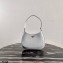 Prada Cleo Brushed Leather Shoulder Bag 1BC499 Light Gray 2021