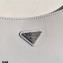 Prada Cleo Brushed Leather Shoulder Bag 1BC499 Light Gray 2021
