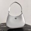 Prada Cleo Brushed Leather Shoulder Bag 1BC499 Light Gray 2021