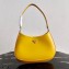 Prada Cleo Brushed Leather Shoulder Bag 1BC499 Yellow 2021
