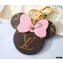 Louis Vuitton Monogram Canvas Bag Charm and Key Holder Mickey Minnie Mouse Pink