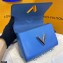 Louis Vuitton Epi Leather Twist MM Bag M57507 Bleuet Blue with Embroidered Logo Wide Strap 2021
