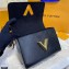 Louis Vuitton Epi Leather Twist MM Bag M57505 Black with Embroidered Logo Wide Strap 2021