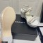 Chanel Chain Wedge Sandals Tweed White 2021