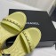 Chanel Chain Wedge Sandals Leather Light Yellow 2021
