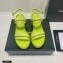 Chanel Chain Wedge Sandals Leather Light Green 2021