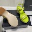 Chanel Chain Wedge Sandals Leather Light Green 2021