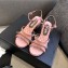 Chanel Heel 5cm Chain Sandals Suede Pink 2021