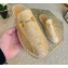 Gucci GG Supreme Canvas Horsebit Espadrilles Slippers Gold 2021