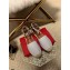 Valentino Grainy Calfskin Leather Rockstud Double Flat Espadrilles Pale Gray 2021