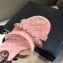 Chanel Heel 5cm Chain Sandals Suede Pink 2021