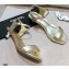 Chanel Pearl Heel Sandals Leather Gold 2021