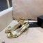 Chanel Pearl Heel Sandals Leather Gold 2021