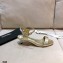 Chanel Pearl Heel Sandals Leather Gold 2021