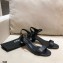 Chanel Pearl Heel Sandals Leather Black 2021
