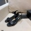 Chanel Pearl Heel Sandals Leather Black 2021