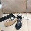 Chanel Pearl Heel Sandals Leather Black 2021