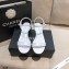 Chanel Pearl Heel Sandals Leather White 2021