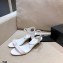 Chanel Pearl Heel Sandals Leather White 2021