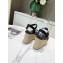 Louis Vuitton Heel 10cm Platform 6cm Boundary Wedge Sandals Black Embroidered Raffia 2021
