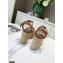 Louis Vuitton Heel 10cm Platform 6cm Boundary Wedge Sandals Brown Embroidered Raffia 2021