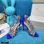 Jimmy Choo Heel 10cm Josefine Sandals Suede Blue with Crystal Embellishment 2021