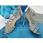 Jimmy Choo Heel 10cm Josefine Sandals Leather Silver with Crystal Embellishment 2021