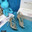 Jimmy Choo Heel 10cm Josefine Sandals Leather Silver with Crystal Embellishment 2021