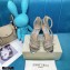Jimmy Choo Heel 10cm Josefine Sandals Leather Silver with Crystal Embellishment 2021