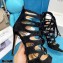 Jimmy Choo Heel 10cm Ren Cut-out Sandals Black Suede 2021