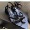 Chanel Heel 5cm Chain Sandals Suede Black 2021