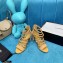 Chanel Heel 9cm Chain Sandals Suede Beige 2021