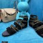 Chanel Chain Flat Sandals Suede Black 2021