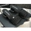 Chanel Shiny Braided Goatskin Heel Mules G37405 Black 2021