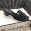 Chanel Shiny Braided Goatskin Heel Mules G37405 Black 2021
